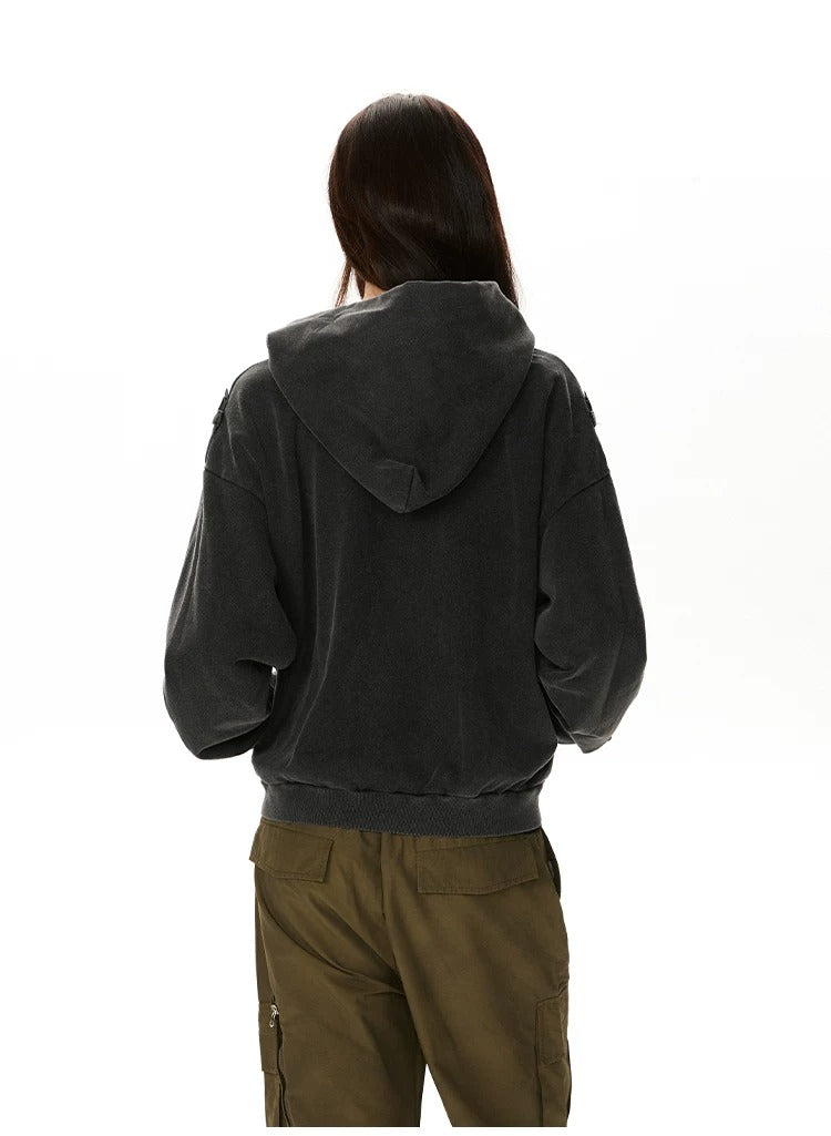 Distressed Napoleon Cropped Hoodie