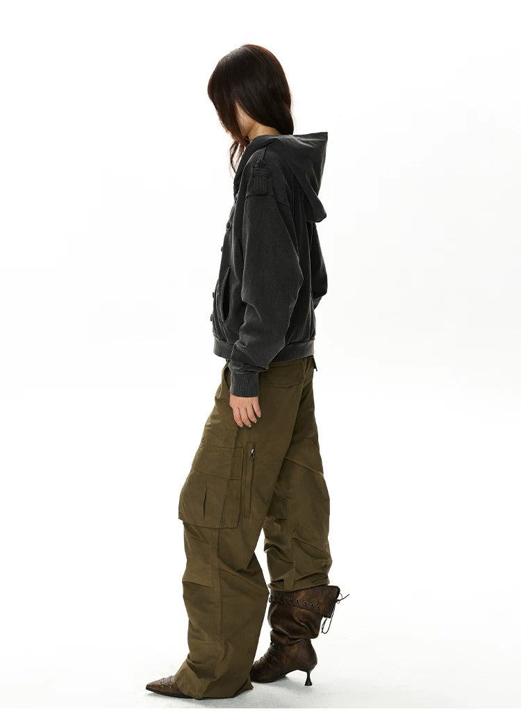 Distressed Napoleon Cropped Hoodie