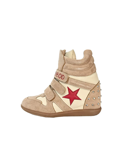 "Candy" Series Retro Y2K Cyber Colorful High Top Thick Sole Platform Wedge Sneakers, Unisex