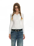 Henley Fitted Long-Sleeve Top