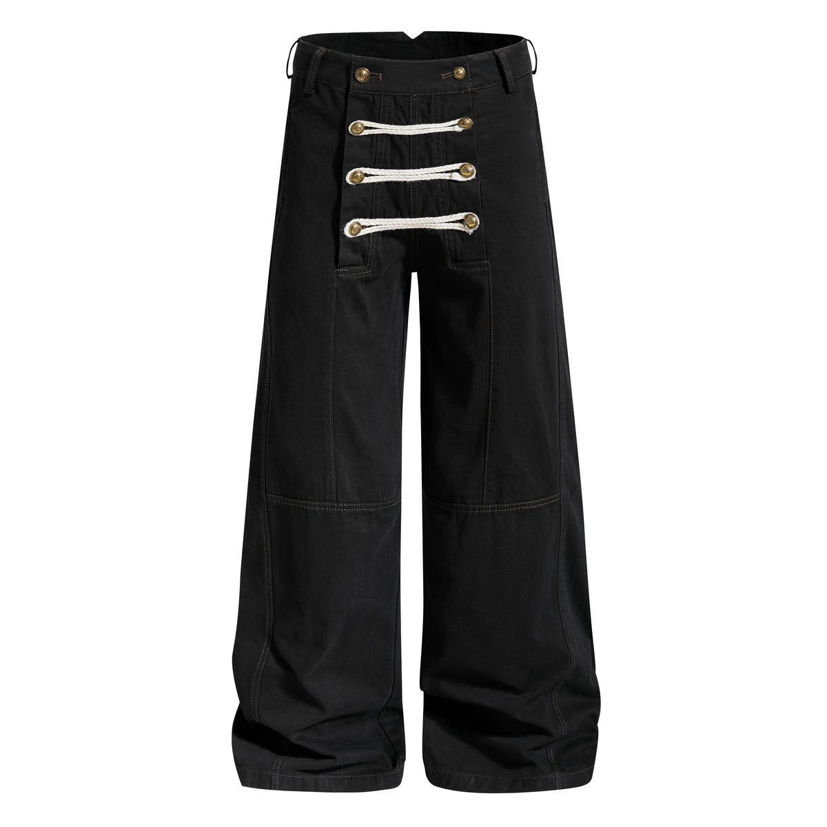 Vintage Napoleon Double-Breasted Straight-Leg Trousers