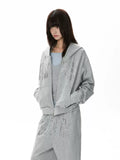 Grey Studded Hoodie