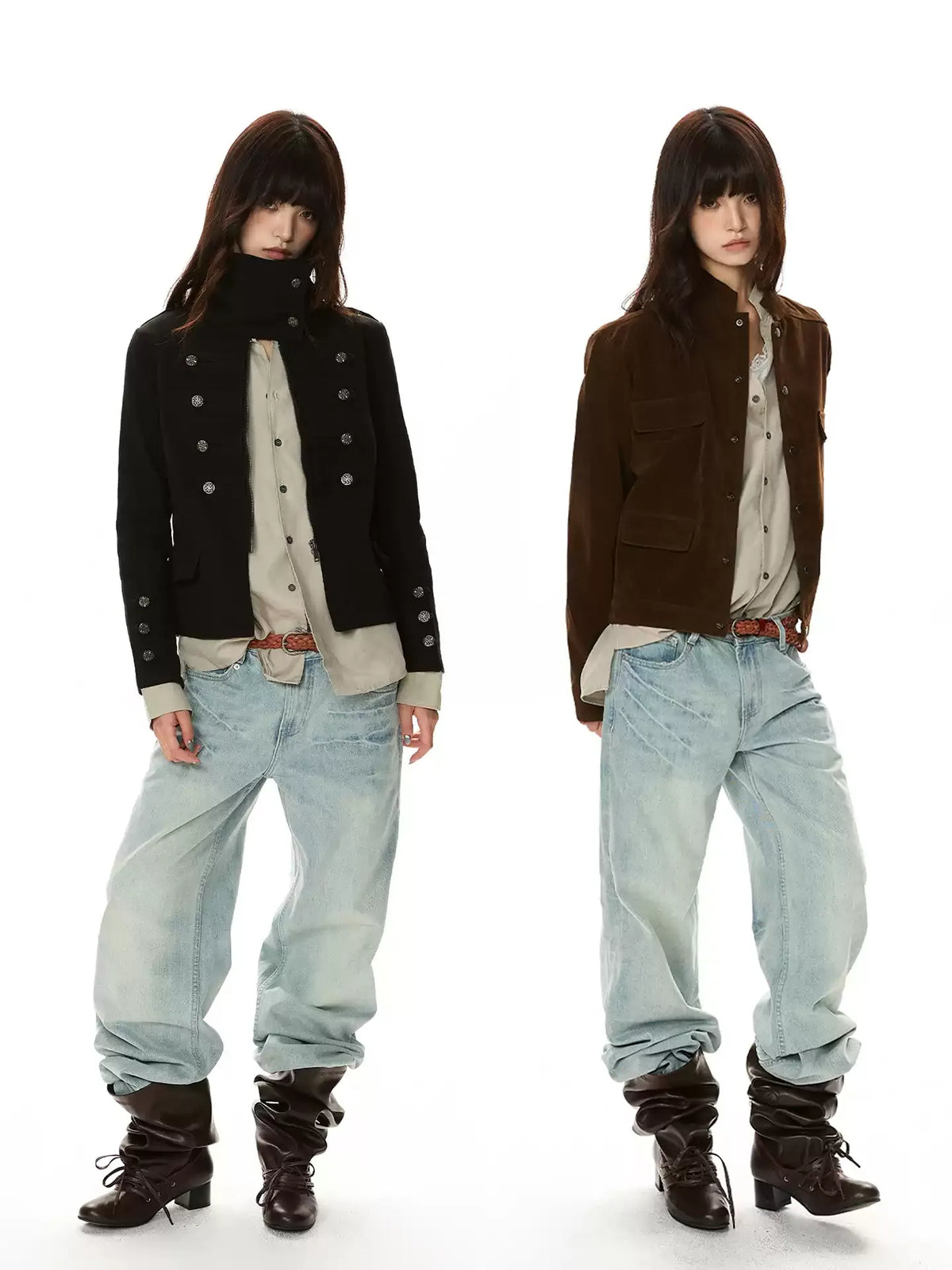 Washed Lightning Low-Rise Straight Jeans
