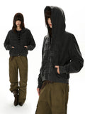 Distressed Napoleon Cropped Hoodie