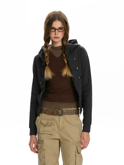Vintage Napoleon Fitted Cropped Hoodie Jacket
