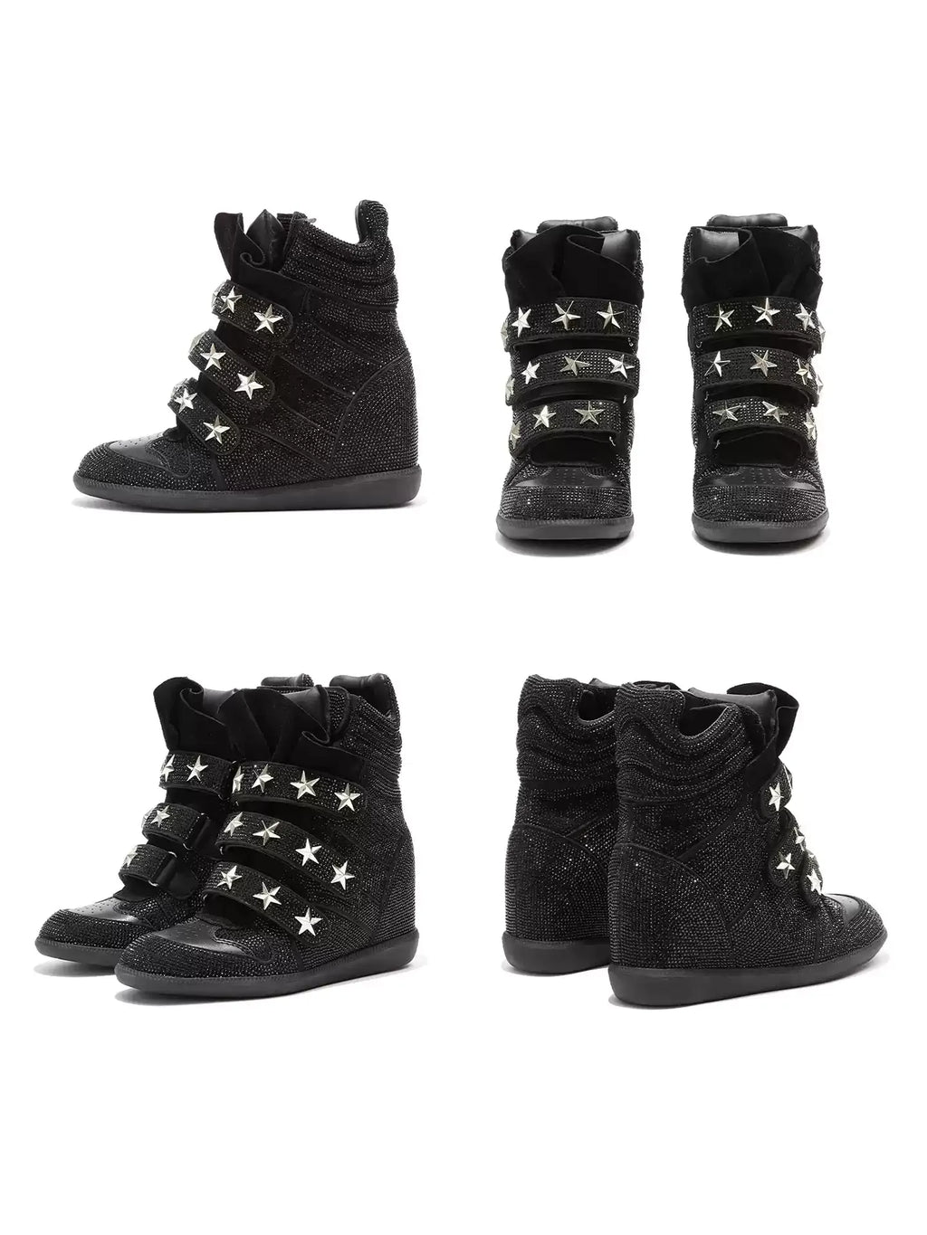 Flash Diamond Y2K Rhinestone Platform High-Top Sneakers