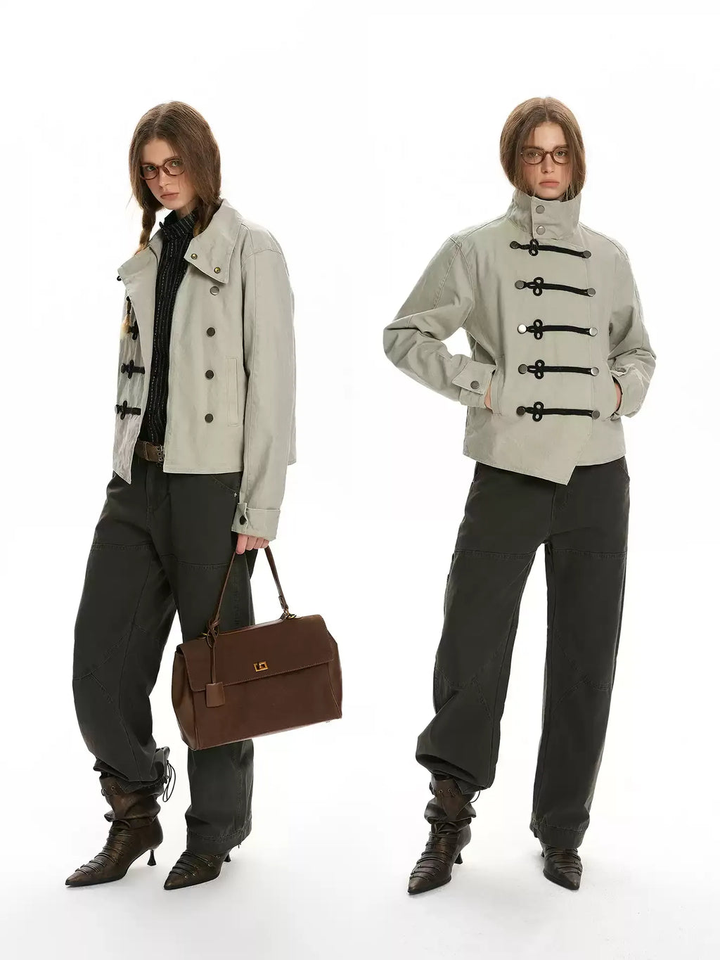 Vintage Napoleon Stand-Collar Utility Jacket