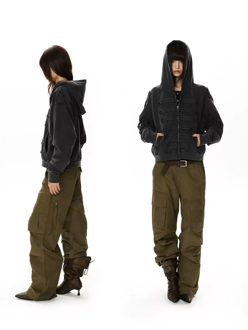 Distressed Napoleon Cropped Hoodie
