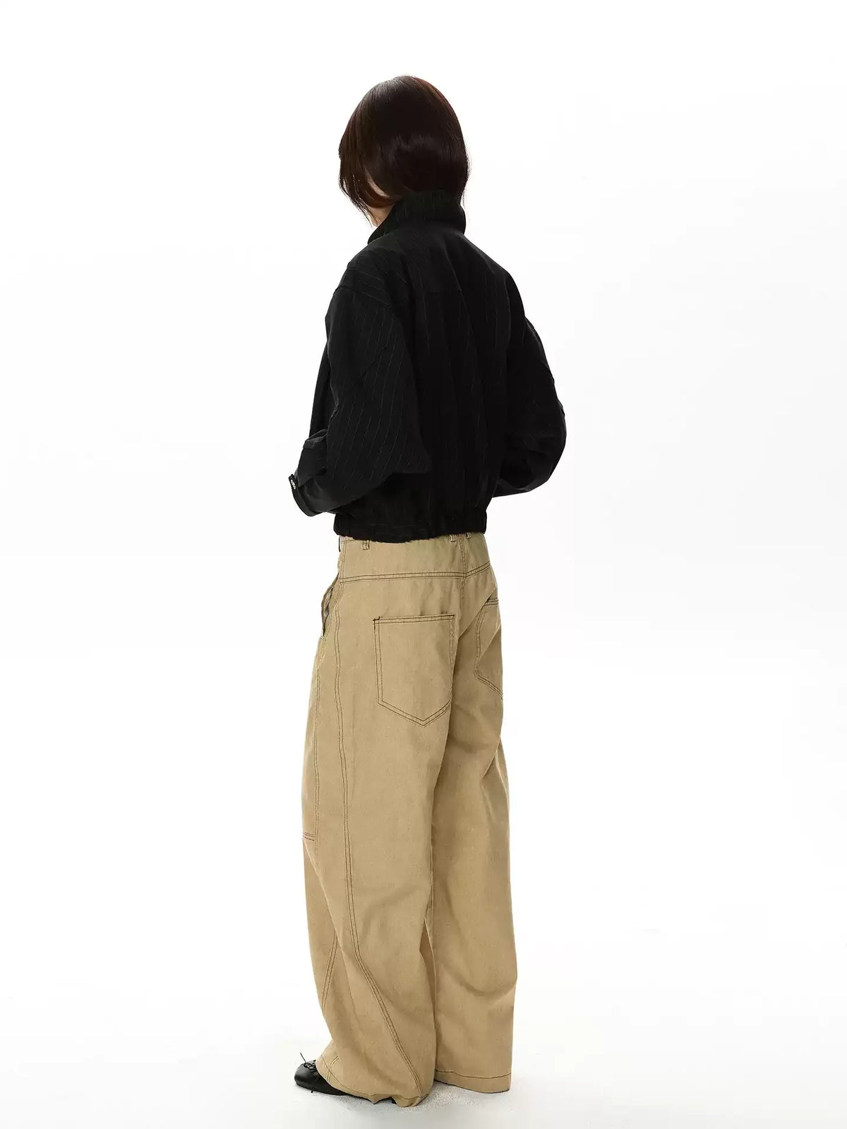 Vintage Napoleon Double-Breasted Straight-Leg Trousers