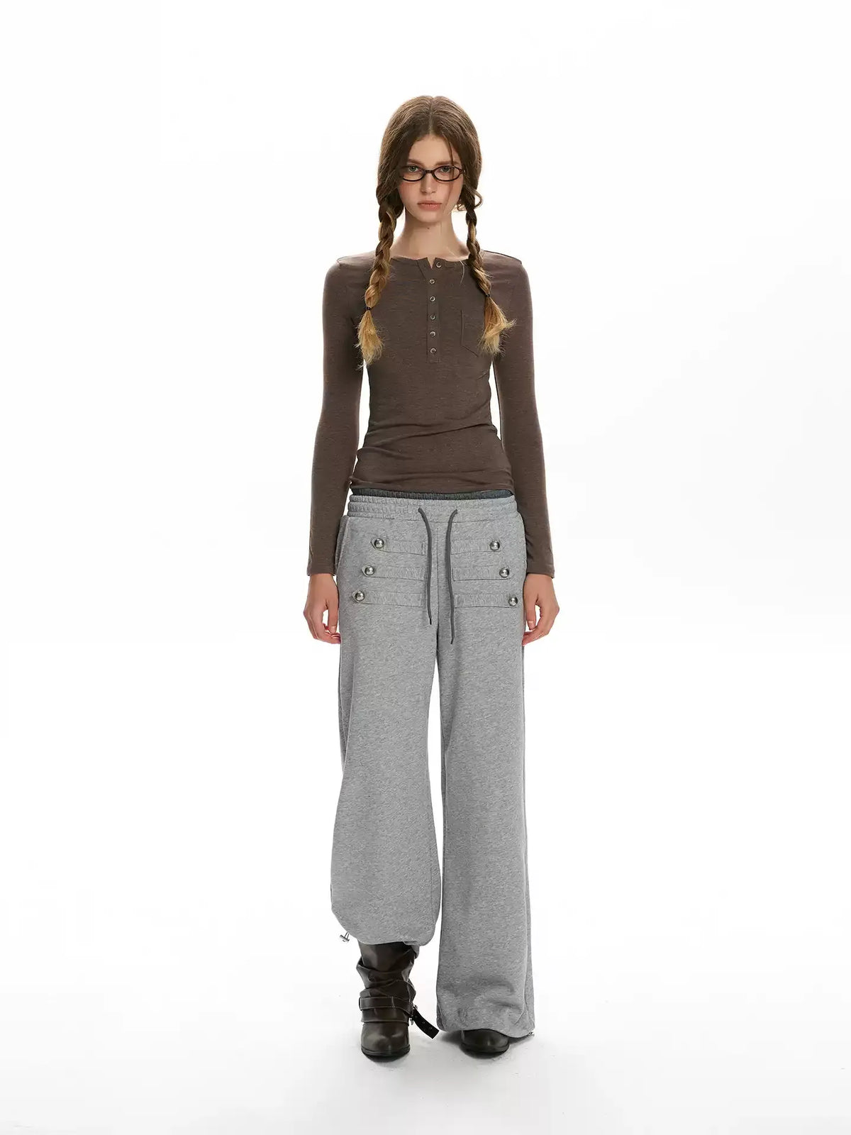 Henley Fitted Long-Sleeve Top