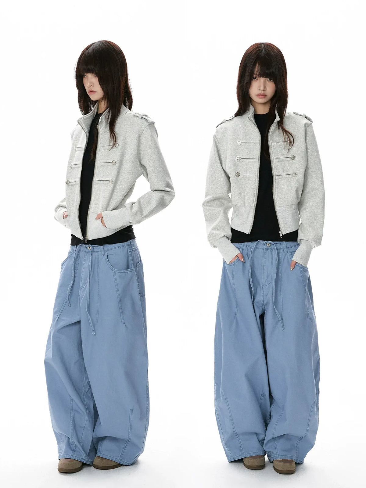 Sculpted Straight-Leg Utility Trousers